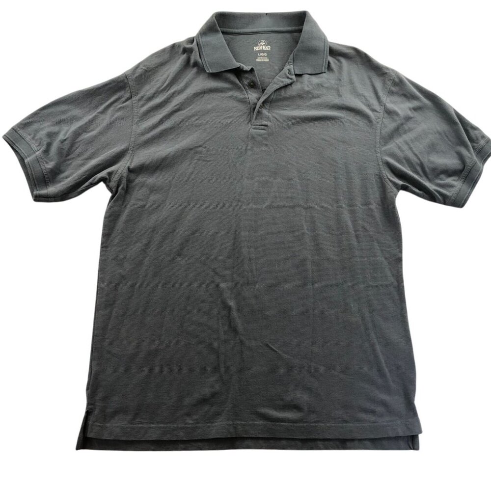 Red Head Mens Polo Shirt Large Short Sleeve Gray Pullover Casual Classic Cotton